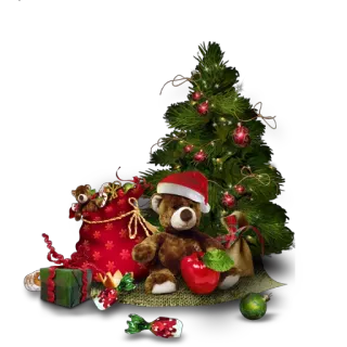 🎄 Weihnachten, Teddybär, Weihnachtsbaum, Feiertag, Geschenk, Dekoration telegram sticker