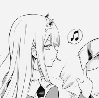😂 Zero Two Darling in the Franxx Anime, Zero Two, Darling in the Franxx, Personnage, Art whatsapp sticker