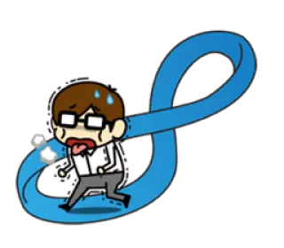 🏃 เครียด, กังวล, วนซ้ำไม่รู้จบ, วิ่ง, นักธุรกิจ, การ์ตูน telegram sticker