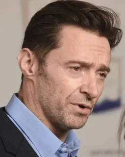 😮 Hugh Jackman aktor, pria, potret, selebriti, hiburan, profil telegram sticker