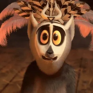 😳 King Julien Madagascar lemur, king, animated, movie, cartoon whatsapp sticker