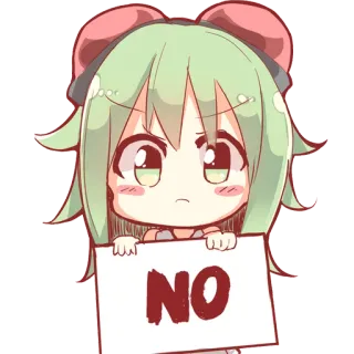 ☹️ NO Anime, Manga, Nein, Ablehnung, Süß, Aufkleber telegram sticker