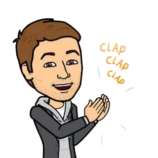 👏 CLAP CLAP CLAP vỗ tay, tràng vỗ tay, ăn mừng, Bitmoji whatsapp sticker