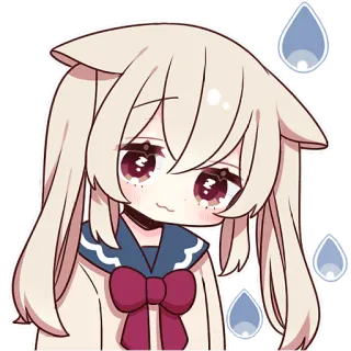 😪 Anime, Kawaii, Dễ thương, Chibi, Buồn, Khóc whatsapp sticker