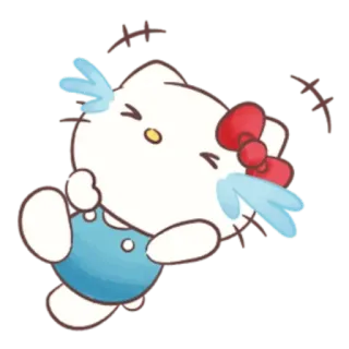 😀 Hello Kitty piangere, triste, cartone animato, personaggio, kawaii, gattino telegram sticker
