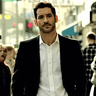 😶 Lucifer Morningstar Lucifer Lucifer, Lucifer Morningstar, Tom Ellis, Chương trình TV, Quỷ dữ, Bộ com lê telegram sticker