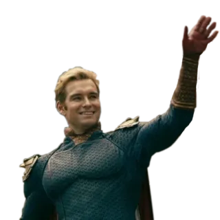 ✋ Homelander The Boys Superheld, Bösewicht, Fernsehserie, Lächeln, Winken, Homelander telegram sticker