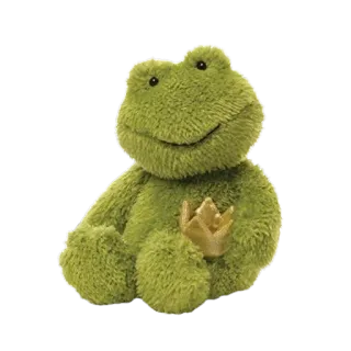🌟 kikker, knuffel, pluche knuffel, groen, middelvinger telegram sticker