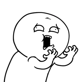 😱 expression, cartoon, reaction, funny, meme telegram sticker