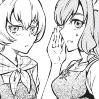 🧐 Anime, Mangá, Duas garotas, Desenho animado, Amizade telegram sticker
