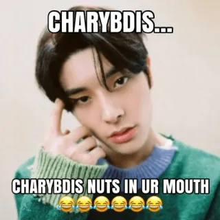 🥜 CHARYBDIS...
CHARYBDIS NUTS IN UR MOUTH meme, joke, offensive telegram sticker