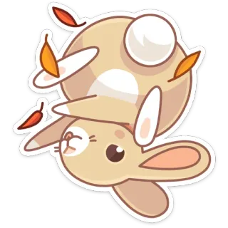 🍂 bunny, rabbit, animal, cute, cartoon, sticker telegram sticker