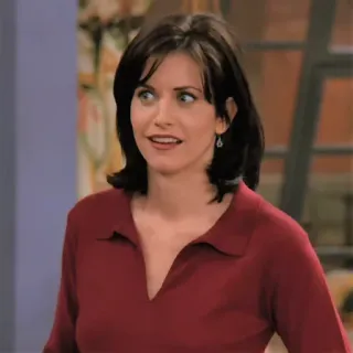 😲 Monica Geller Friends sitcom, serie tv, anni 90, Courteney Cox, Monica telegram sticker