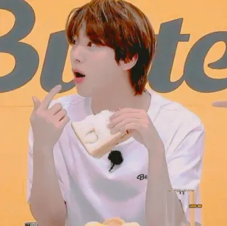 🐰 người, ăn, bánh mì, đồ ăn, Hàn Quốc telegram sticker