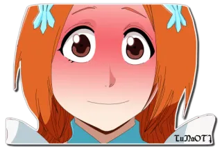 🙂 Orihime Inoue Bleach anime, cartoon, girl, orihime, orihime inoue, bleach, cute telegram sticker