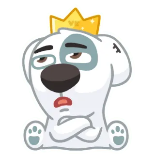 😒 VK dog, crown, vk, cute, sticker telegram sticker