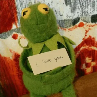 💚 Kermit I love you kermit, love, muppets, cute, greeting telegram sticker
