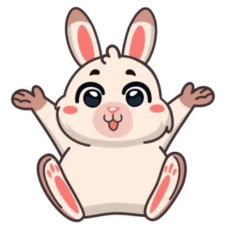 🤗 кролик, зайчик, милый, животное, мультик, каваий, стикер telegram sticker