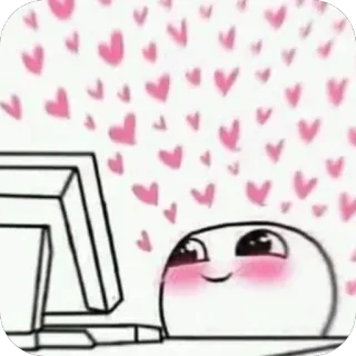 💌 любовь, сердечки, мем, компьютер, интернет, милый telegram sticker