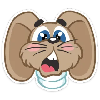 😧 coelho, coelhinho, animal, desenho animado, adesivo, chocado, surpreso whatsapp sticker