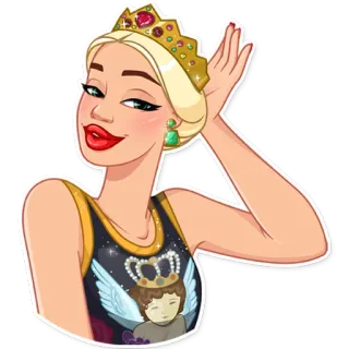👸 женщина, корона, королева, мультфильм, персонаж telegram sticker