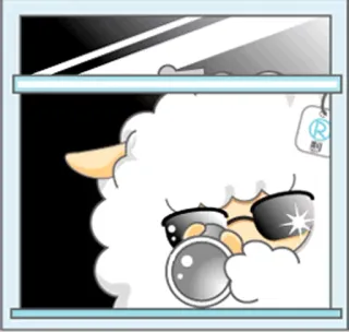 👀 绵羊, 卡通, 太阳镜, 窗户, 偷看, 可爱, 动物 telegram sticker