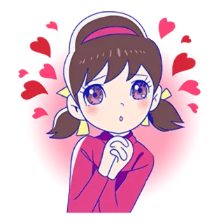😍 Cô gái anime, Trái tim, Tình yêu, Dễ thương, Hoạt hình, Phim hoạt hình telegram sticker