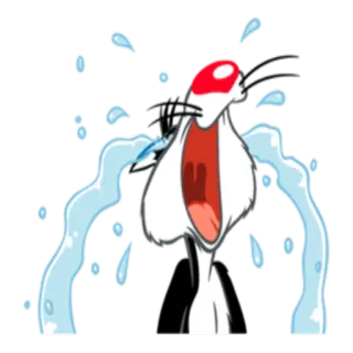 😭 Sylvester Looney Tunes плач, грустный, мультфильм, Сильвестр, Looney Tunes, кот telegram sticker