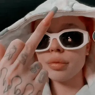 🖕 dedo do meio, rude, ofensivo, tatuagem, óculos de sol, pessoa telegram sticker