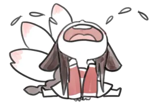 😫 crying, sad, anime, cartoon, emotional, sticker telegram sticker