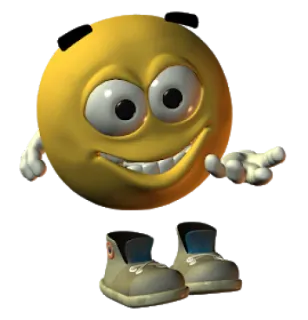 🙃 Emoji, Cartone animato, Faccina sorridente, Scarpe, Personaggio whatsapp sticker