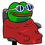 😊 Pepe the Frog Pepe Ếch, ếch, meme, internet, kính, xanh lá cây whatsapp sticker