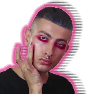 💘 osoba, makijaż, portret, uroda, mężczyzna telegram sticker