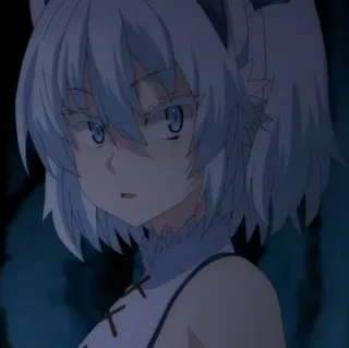 💙 anime, ragazza, capelli bianchi, carina telegram sticker