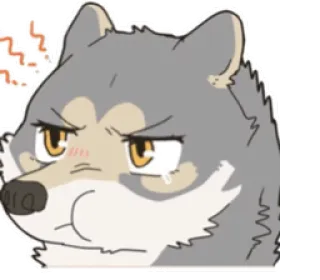😐 marah, serigala, menangis, kesal, kartun, lucu telegram sticker