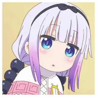 🍧 Kanna Kamui Miss Kobayashi's Dragon Maid animé, dragon, mignon, manga, kawaii telegram sticker