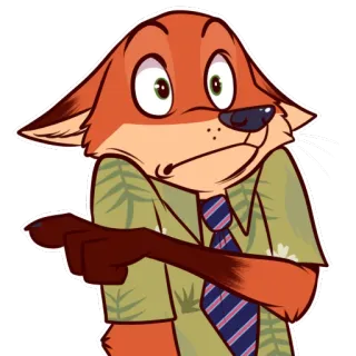 👈 Nick Wilde Zootopia cartoon, fox, animal, zootopia, nick wilde, disney, movie telegram sticker