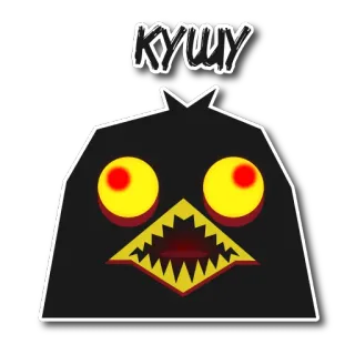 🤬 КУШУ Dessin animé, Monstre, Oiseau, En colère, Créature telegram sticker