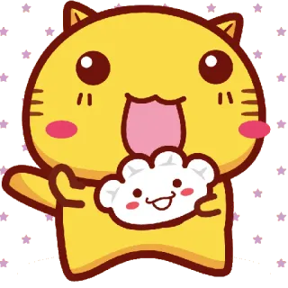 😛 Katze, niedlich, kawaii, Tier, Cartoon telegram sticker