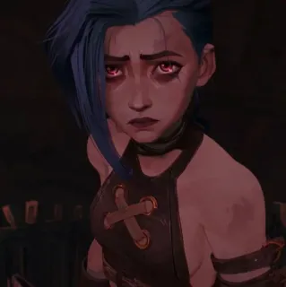 🥺 Jinx Arcane jinx, arcane, league of legends, sad, character telegram sticker