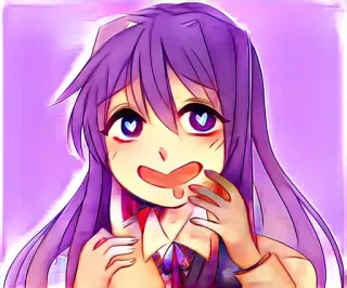 😍 anime, garota, cabelo roxo, fofa, kawaii telegram sticker