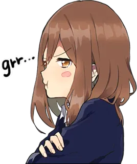 😒 grr... anime, gruñón, molesto, enojado, lindo whatsapp sticker