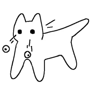 😳 cat, animal, doodle, white, simple, cartoon, pet telegram sticker