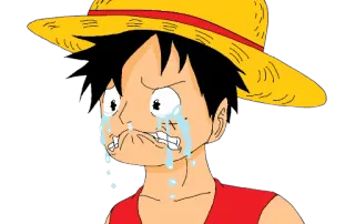 😭 Monkey D. Luffy One Piece 애니메이션, 만화, 울음, 슬픔, 루피, 원피스, 밀짚모자 telegram sticker