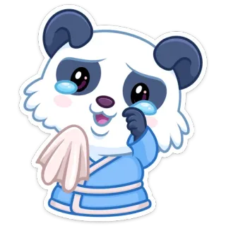 😭 panda, płacz, smutny, kreskówka, naklejka, kawaii, słodki telegram sticker