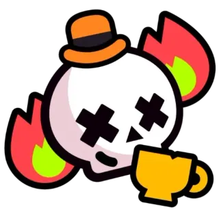 🔥 Mr. P Brawl Stars Mr. P, Brawl Stars, Emoji, Gra, Ikona, Kapelusz, Kubek whatsapp sticker