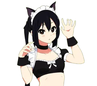 🐾 Anime meisje, Kattenoortjes, Meid, Schattig, Cartoon telegram sticker