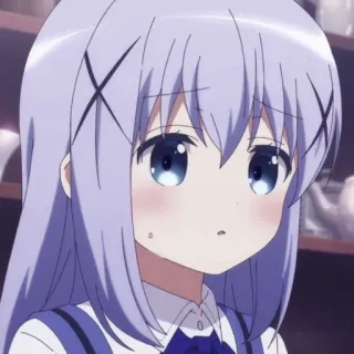 Kafuu Chino - mixed face/expression whatsapp stickers
