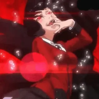 ♣️ Yumeko Jabami Kakegurui Anime, Fille, Uniforme scolaire, Yeux rouges, Jeu de hasard whatsapp sticker