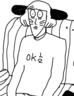 😟 OK ½ dessin animé, personnage, croquis, art, ok, illustration whatsapp sticker